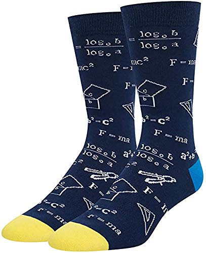 FGFD&OU Socken für Herren und Damen - Lustige Mathematische Socken für Männer und Frauen - Geschenk Neuheit - Baumwolle Unisex Sportsocken für Sommer und Winter (Navy blau)