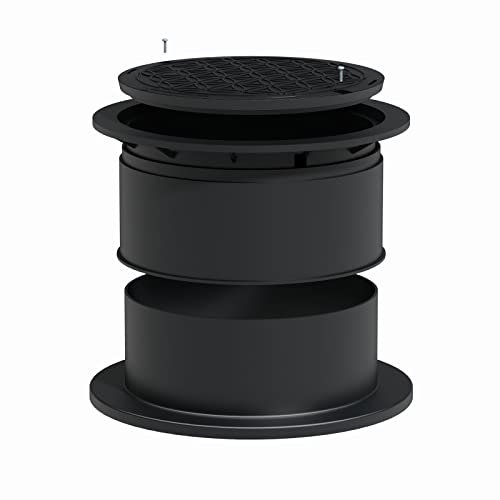 GreenLife Teleskop Domschacht 380-580 mm ausziehbar mit Schachtabdeckung Deckel rund - Ausgleichsdom, Schiebedom