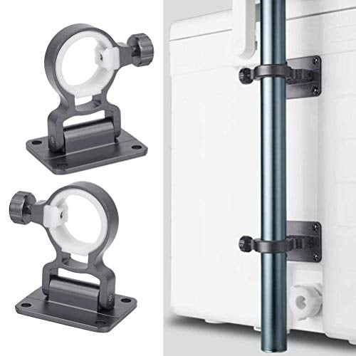 SHARRA 2 soportes de sombrilla para montaje en pared o balcón, abrazadera desmontable, soporte de pesca, soporte de paraguas, tipo dividido, accesorios de soporte base