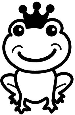 Stemplino® Maxistempel L - Motiv: Frosch mit Krone – 35mm Durchmesser - Holzstempel Kinder Stempel Bullet Journal Stempel mit Frosch Motiv Frosch Stempel