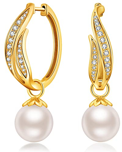 Ohrringe Gold Hängend Creolen Gold Groß Perlenohrringe Goldene Ohrringe Damen Creolen Ohrhänger