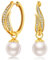 Creolen Gold Groß Ohrringe Gold Damen Creolen Silber 925 Perle Vergoldet Ohrringe Damen 24mm