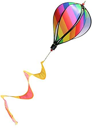 MYSUNBAR Ballon Windspiel Windrad Hängende Regenbogen Heißluftballon Bunte Wind Spinner Windmühle Spirale Vogelabwehr Vogelschutz für Garten Balkon Hof Dekoration