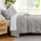 Southshore Fine Living, Inc. Pinch Plated Pinktuck Boho Bettbezug Bettwäsche Set mit Reißverschluss und Eckbändern, weiche gemütliche Tagesdecke 3teilig mit zwei passenden Kissenbezügen, Stahlgrau,