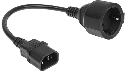 ACT C14 auf CEE7/3 Stromkabel 0,2m, C14 Stecker auf CEE7/3 Buchse Netzkabel, für USV/UPS,PDU Kaltgerätestecker – AK5250