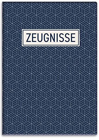 itenga Zeugnismappemit Motiv DIN A4 Dokumentenmappe Zeugnisse - für Kinder Jugendliche Schüler Mädchen (Geometrie)