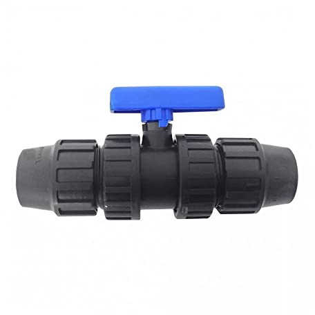 PP-Kugelhahn für PE-Rohr [40 mm] Ventil für Schlauch, Absperrhahn für 1 1/4-Zoll-Rohr, Absperrhahn mit einstellbarem Durchfluss. Wasserhahn, druck- und korrosionsbeständig
