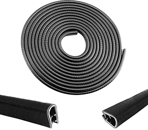 16.5Ft Car Door Edge Guards - Black Universal Fit Door Edge Protector, Rubber U Shape Automotive Door Trim Molding for Sedans Trucks SUV ATV - No Glue Required (Black, 16.5FT)