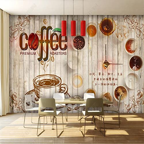 Fototapete Industrial Decor Coffee Shop Kundenspezifisches Wandbild Cafe Decor Wallpaper 3D Wallpaper 3D-200Cmx140Cm