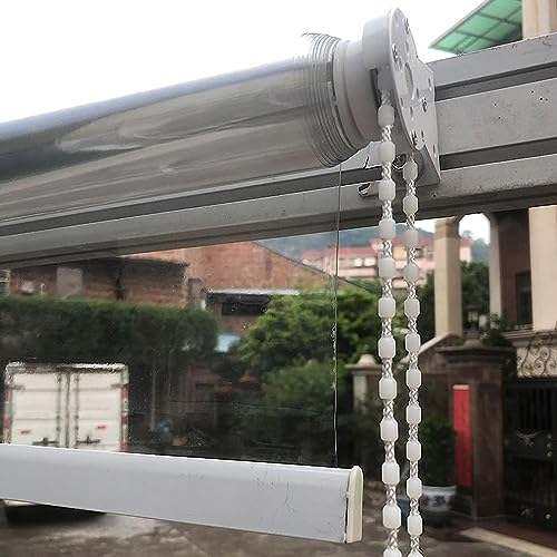 SANJIAOJIA Transparente wasserdichte PVC Rollläden,Durchsichtige Rollos Für Außenbereich,Transparente Wasserdichtes Roll-Up-Rollo Für Garten,Terrasse,Regenschutz Vorhang,Breite x Höhe (130x250cm)