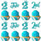 24 Stück Two Geburtstag Tortendeko Glitzer Happy 2nd Geburtstag Cupcake Toppers Crown Happy Geburtstag Kuchen Deko für Zweite Geburtstag Party Kuchen Dekorationen Blau