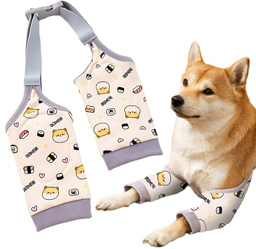 EUIOOVM Hundebeinschutz, Ellenbogenbandage Hund für mittelgroße und große Hunde, verhindert das Lecken von Wunden, hilft bei Arthritis(2XL)