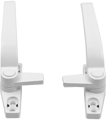 Alnicov 2 manijas de Ventana de PVC para Ventana Izquierda y Derecha, manijas de Ventana de aleación, cerraduras de Ventana con Tornillos de fijación, Color Blanco
