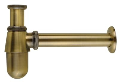 RAHBI Lussuoso sifone a Bottiglia a sifone da Parete in Ottone Massiccio P-Trap Vecchio Stile con Tubo Idraulico Pop-up for lavabo Leisurely (Color : Brushed Bronze)