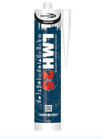 LMH25 Low Modulus Silicone Hybrid Joints Construction Sealant & Adhesive Installing Internal External Window & Door Frame EU4 (White)