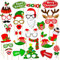 HeiPen 32 Stücke Foto Requisiten Weihnachten, Weihnachten Foto Booth Props Kit Frohe Weihnachten Party Dekoration, Brillen Weihnachten, Xmas Party Photo Supplies