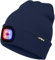 ATNKE LED Beleuchtete Mütze,Wiederaufladbare USB 4 LED Rot und Blau Leuchten Blinkender Laufmütze mit Licht Extrem Heller Lampe Winter Warme für Herren und Damen Geschenke/Light Navy Blue