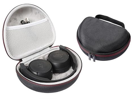 Jlyifan Faltbare On-Ear-Kopfhörer-Hülle für JBL Tune 510BT 500BT 500 660NC, Live 460NC, Sony MDRZX110NC, ZX Serie MDR-ZX110AP, MDR-ZX110 kabellose kabelgebundene Kopfhörer, Reisetasche (schwarz/grau)