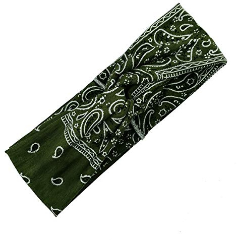 SYSUII Haarbänder Damen Breite Elastische Boho Stirnband Sommer Yoga Sport Haarband Kopfband Haarschmuck Haarbänder Vintage Stirnbänder Retro Haarschmuck für Frauen für Laufen/Fitness -Grün