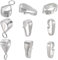 SUNNYCLUE 1 BOX 9PCS 925 Sterling Silver Pendant Clasp Bail Connectors Small Metal Pinch Bails Hooks Clip Snap on Pendants Clasps Charms Bulk for jewellery Making Supplies Bracelet Necklace Women Diy