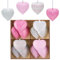 Valery Madelyn Metallherzen Anhänger, 5cm Herz Baumschmuck Deko für Valentinstag Hochzeit Frühlingsdeko Geschenk (12, Rosa Weiß)