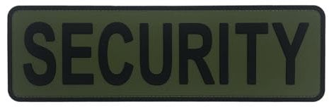 uuKen OD Green Security Patch PVC 10×3 with Hook Fastener Back for Vests Backpacks Plate Carriers(OD Green and Black,XL 10×3)