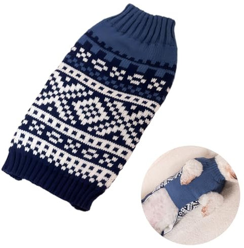 Hundepullover Kleine Hunde Hundepulli Mittelgroße Winter Hundebekleidung & Zubehör Hundezubehör für Kleine Wolle Gestrickt Sweater für Hunde 5-8kg Hundejacke 1 Stück Haustier Pullover Tricolour