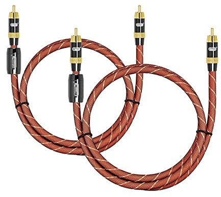 ALNHY Subwoofer Cable Digital Coaxial Audio Cable Dual Shielded Gold Plated(Orange,1.5 Meters)