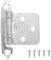 sourcing map 1/2 Inch Overlay Cabinet Hinges, 6 Pcs Self Closing Flush Mount Cabinet Door Hinges with Door Bumper for Kitchen Bathroom Cabinet Doors Furniture, Silver
