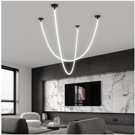 XGXHIN Schlauch Led Kronleuchter Lampen Silikon Licht 360 Grad Beleuchtung Wohnzimmer LED Hängelampe für Esszimmer Küche Deckenleuchte