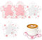 Sous Verres en Forme Fleurs Cerisier PVC Silicone, 4 pcs Dessous de Verre en Silicone pour Boissons, Mignonnes Antidérapants Lavable sous-Verres, Dessous de Verre en Motif de Sakura