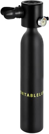 MEHOOSPVN Mini Tauchflasche mit 0.5L Tauchflasche zum Mit 5 Bis 10 Minuten Tauchen Sauerstofftank Taucher Set Tauchausrüstung ausrüstung mit Tragbarer Gurt und Leuchtendes Wasserdichtes Druckmessgerät