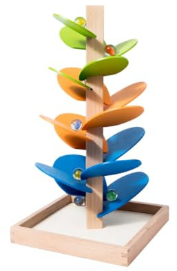 Wolkenschaukel - Montessori Regenbogen Murmel Holzturm(Klein-31cm)