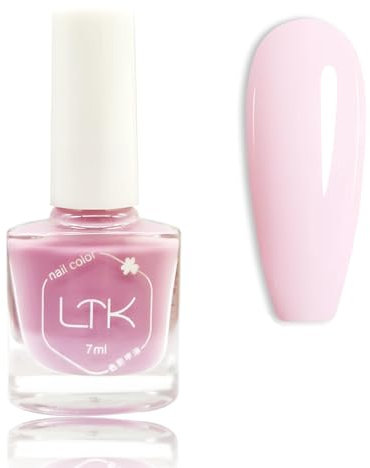 Pink Nail Polish - Light Pink Nail Varnish - Nude Jelly Long Lasting Quick Dry Nail Polish - Chip Resistant Nude Pink nail Polish for Women Girls DIY Manicure - No Need Cure