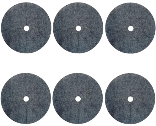 Bertoni Unkraut-Schutzscheiben 6er-Set – Umweltfreundliche Mulchscheiben aus recyceltem PET-Filz – Wasser- & Luftdurchlässig – Pflegeleicht & Langlebig – Grau (Durchmesser: 40 cm)