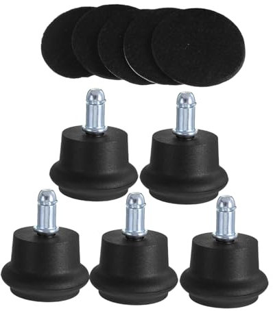 Veemoon 5 Pièces Roulettes Fixes pour Chaises Pivotantes avec Patins Antidérapants pour Chaises Jeu et Tabourets Protection des Sols
