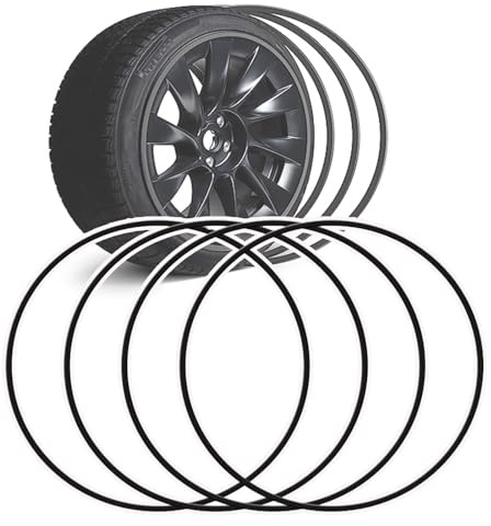 15-22 Zoll Alufelgenschutz (4 Stück), Felgenschutz für Alufelgen, selbstklebend, Kratzfest/reibungsarm, kein Abnehmen des Reifens zur Montage erforderlich, Einteilige Form,17in,Black