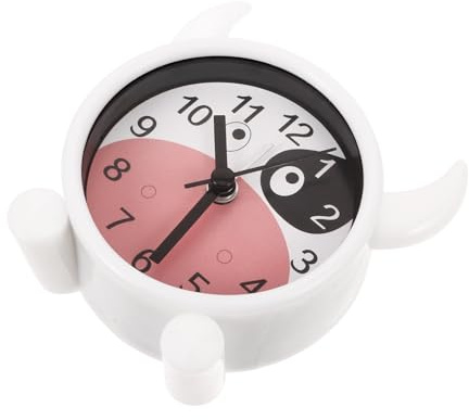 TOYANDONA Kuh Cartoon Wecker aus Kunststoff für Nachttisch und Schreibtisch | Geräuschlos, Batteriebetrieben, mit Liebevollem Design, Geeignet für Schlafzimmer und Büro
