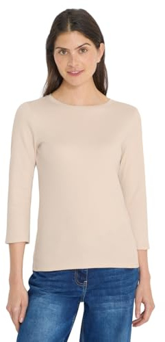 Cecil Basic Shirt in Unifarbe Pearl beige S