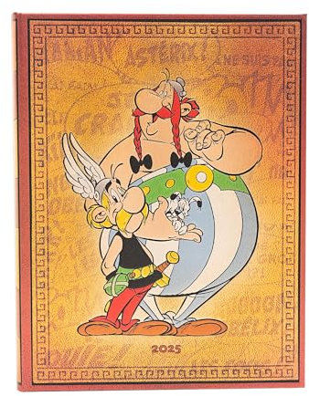 Asterix & Obelix (The Adventures of Asterix) Ultra 12-month Day-at-a-time Hardback Dayplanner 2025 (Elastic Band Closure): jeden dzień na stronie, zamykany na gumkę, papier 80 gsm