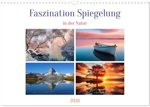 Faszination Spiegelung - in der Natur (Wandkalender 2026 DIN A3 quer), CALVENDO Monatskalender: Natürliche Spiegelungen: Ästhetik in Wasser und Eis, offenbaren verborgene Schönheit (CALVENDO Natur)