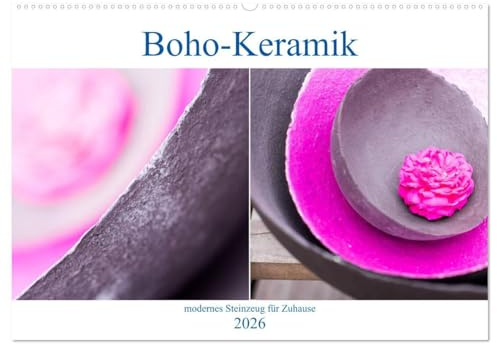 Boho - Keramik, modernes Steinzeug für Zuhause (Wandkalender 2026 DIN A2 quer), CALVENDO Monatskalender: Unikate aus dem Hause Crafthouse (CALVENDO Kunst)