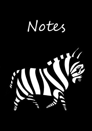 Notizbuch A4 - kariert - Zebra schwarz: DIN A4 - Tagebuch - Black - Schwarz