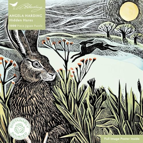 Adult Sustainable Jigsaw Puzzle Angela Harding - Hidden Hares: 1000-pieces. Ethical, Sustainable, Earth-friendly