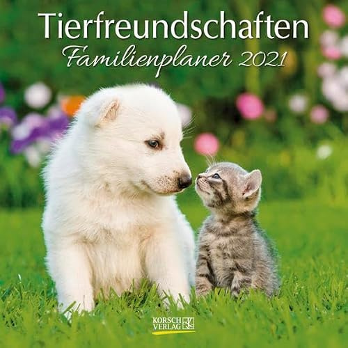 Tierfreundschaften - Familientimer 2021: Broschürenkalender mit Ferienterminen