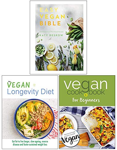 Easy Vegan Bible, The Vegan Longevity Diet, Vegan Cookbook For Beginners 3 Books Collection Set