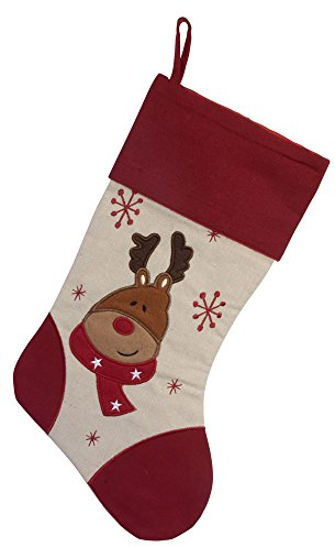 Christmas Paradise Nikolausstrumpf zum befüllen Weihnachtsstrumpf Nikolausstiefel 42cm x 24cm Elch