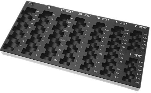DOBO Contamonete Portamonete contatore Soldi Monete Euro Ufficio Negozio centesimi Vari scoparti vaschetta 305 x 145 x 18 mm, multicolore