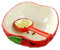 Keramik-Schüssel-Set mit 3 niedlichen Obst-Melonenschüsseln und Löffeln für Kinder Essen und Party (Apfel, Schüssel + Löffel)