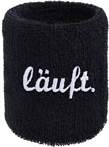 LÄUFT Schweissband mit Stickerei Influencer Designer Schweißband & Absorbierendes Frottee | Extreme Sport Wristband Entrepreneur Geschenk Armband modern